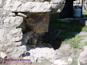 Brewery Corner masonry damage
